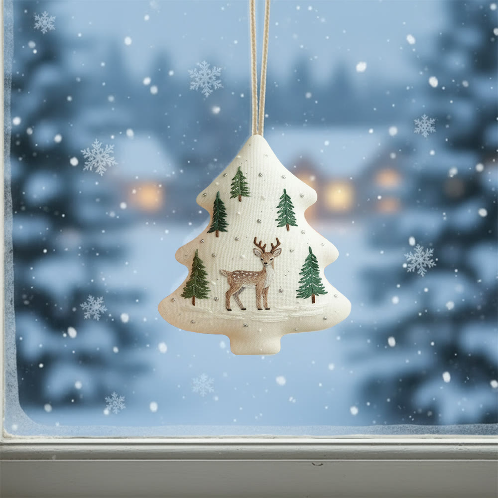 Rubbyoo Tree-shaped Embroidery Kit - Sika Deer | Diy Animal Stitch | Nice Gift For Handmade Lovers - image 3