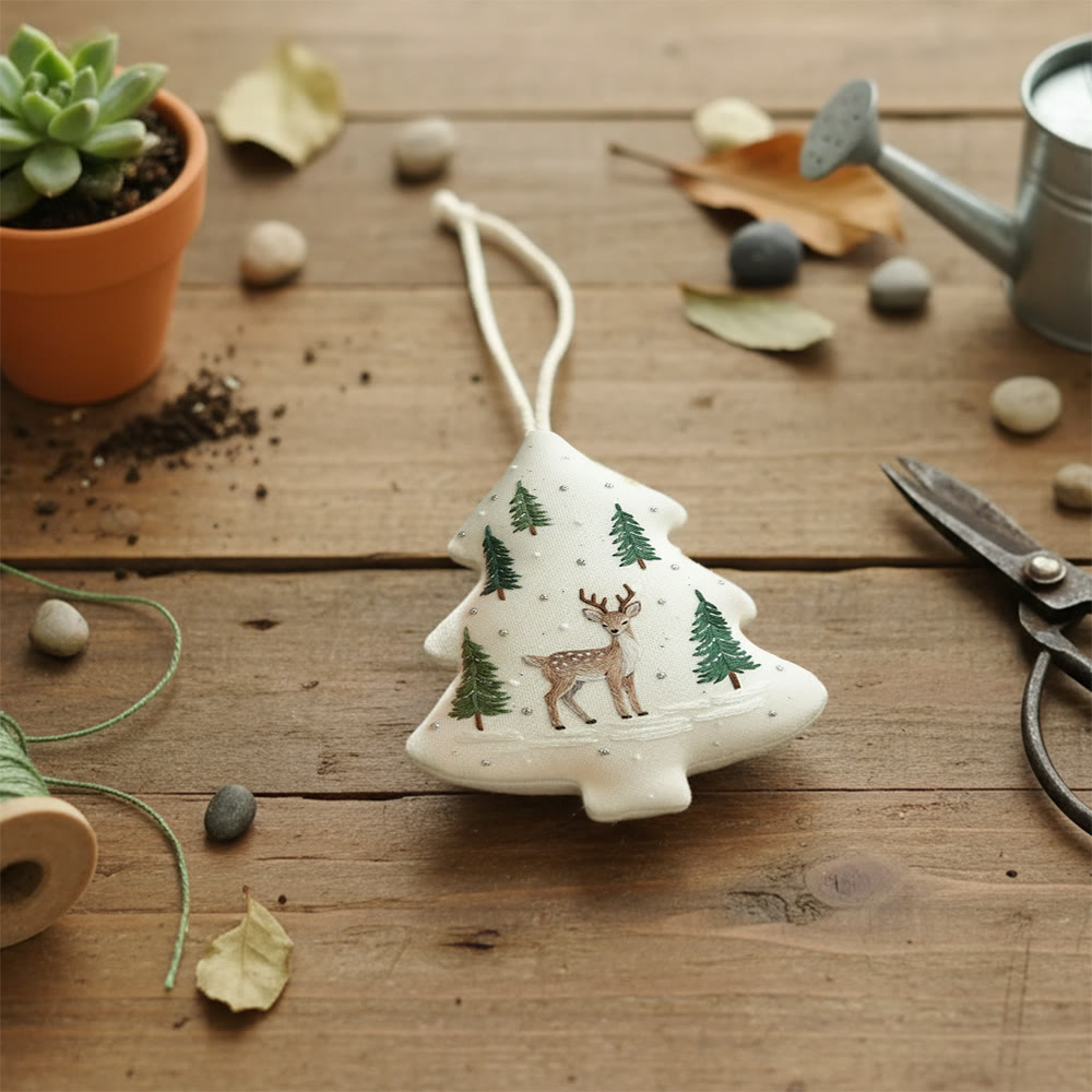 Rubbyoo Tree-shaped Embroidery Kit - Sika Deer | Diy Animal Stitch | Nice Gift For Handmade Lovers - image 5