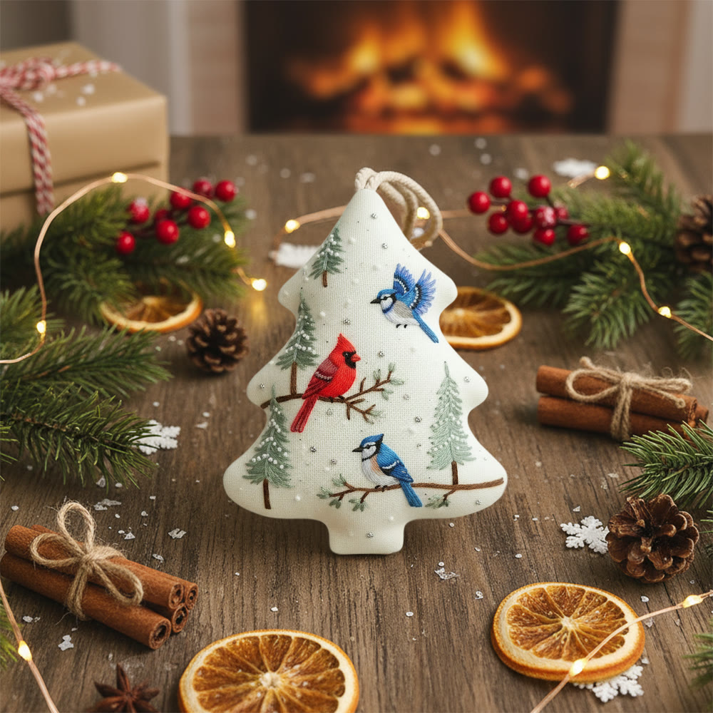 Rubbyoo Tree-shaped Embroidery Kit - Christmas Bird | Unique Animal Craft | Nice Gift For Bird Lovers - image 8