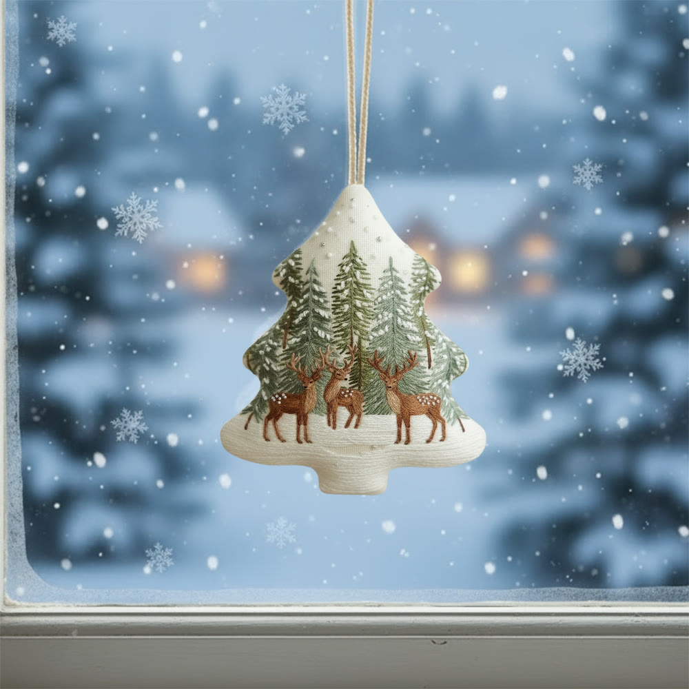 Rubbyoo Tree-shaped Embroidery Kit - Winter Forest | Winter Collection Craft | Unique Needle Art - image 2