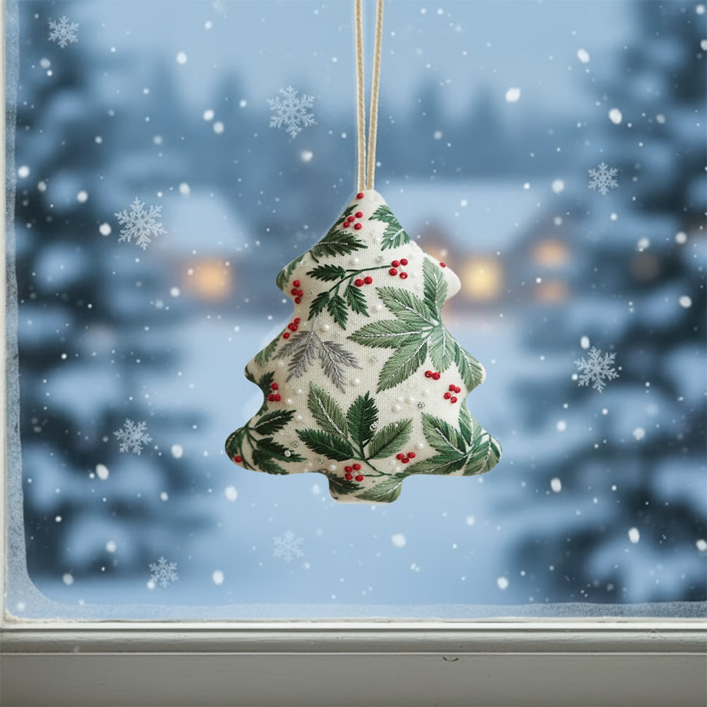 Rubbyoo Tree-shaped Embroidery Kit - Holly Leaves | Christmas Tree Ornaments | Holiday Party Gift - image 2