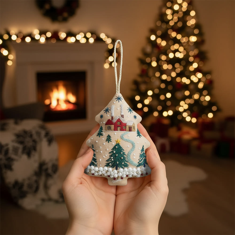 Rubbyoo Tree-shaped Embroidery Kit - Christmas Tree | Diy Christmas Pendant | Unique Gift Idea - image 3