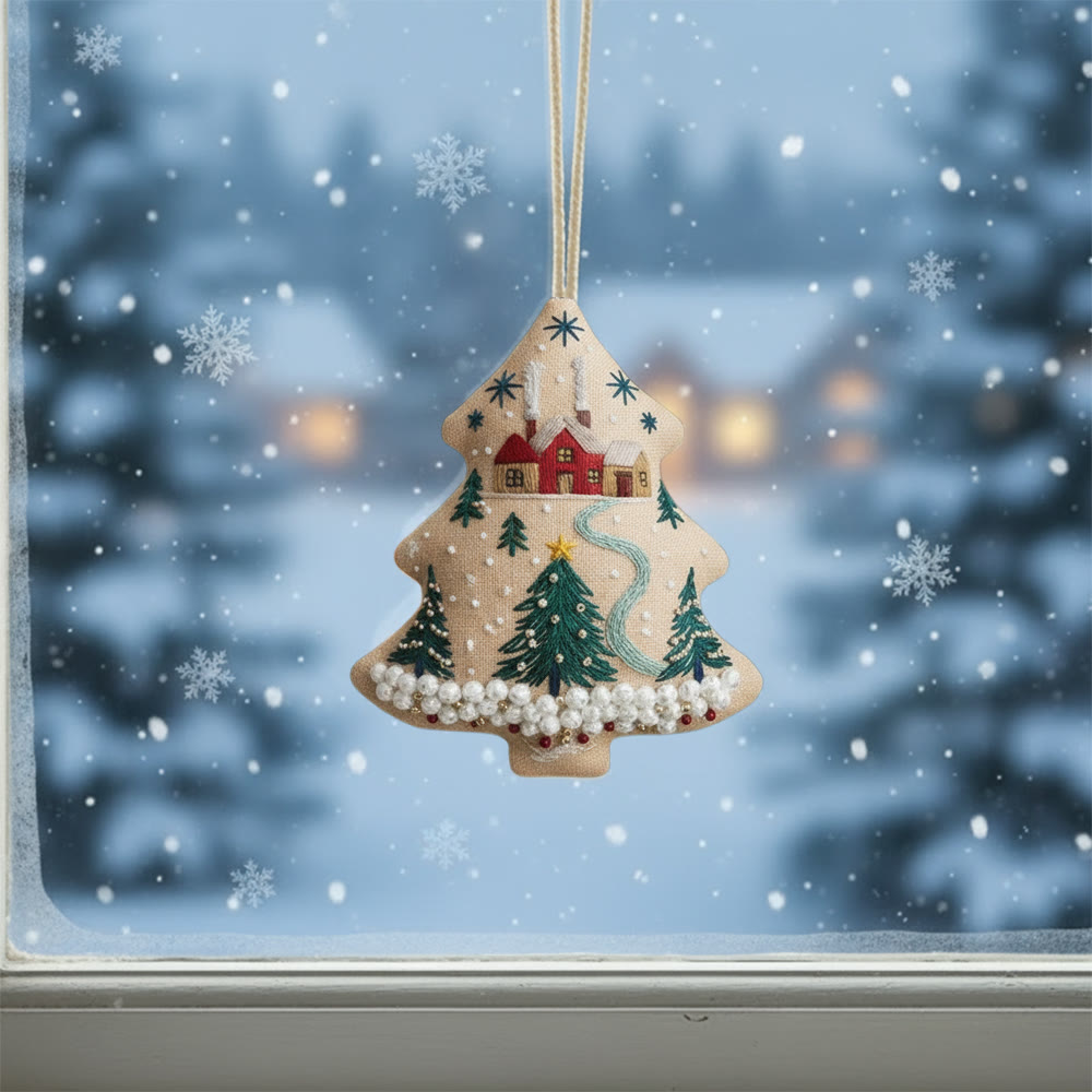 Rubbyoo Tree-shaped Embroidery Kit - Christmas Tree | Diy Christmas Pendant | Unique Gift Idea - image 2