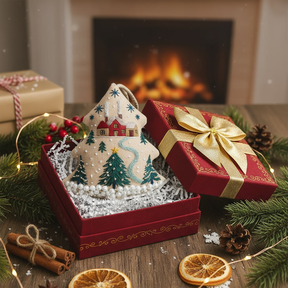 Rubbyoo Tree-shaped Embroidery Kit - Christmas Tree | Diy Christmas Pendant | Unique Gift Idea - image 6