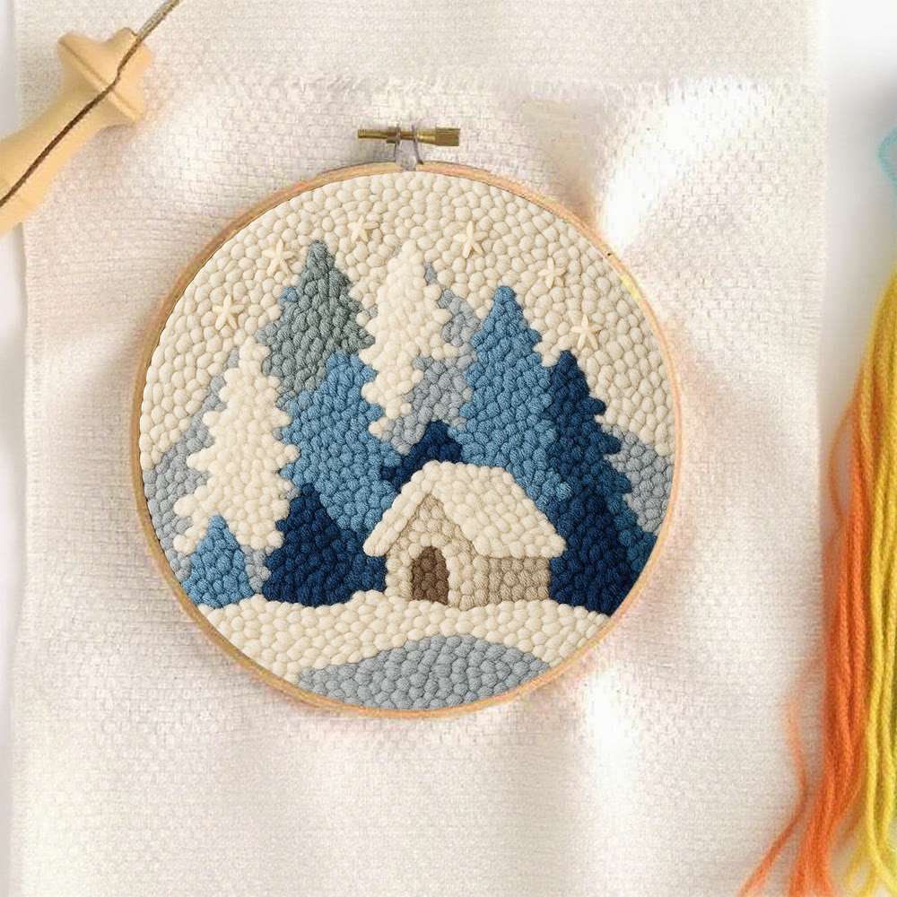 Winter Cabin Punch Needle Kit – Beginner Diy | Perfect Winter Home Hanging - image 3