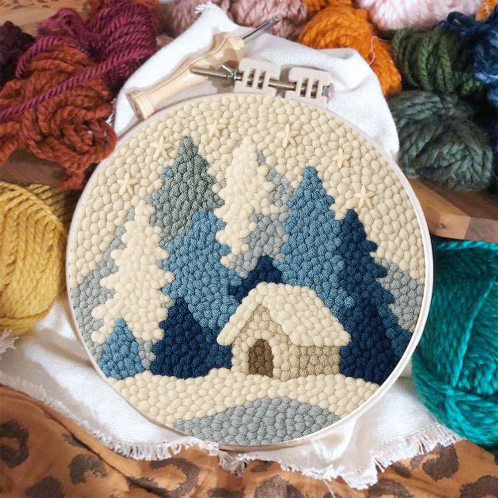 Winter Cabin Punch Needle Kit – Beginner Diy | Perfect Winter Home Hanging - image 2