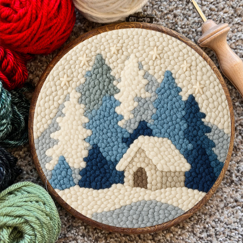 Winter Cabin Punch Needle Kit – Beginner Diy | Perfect Winter Home Hanging - image 8