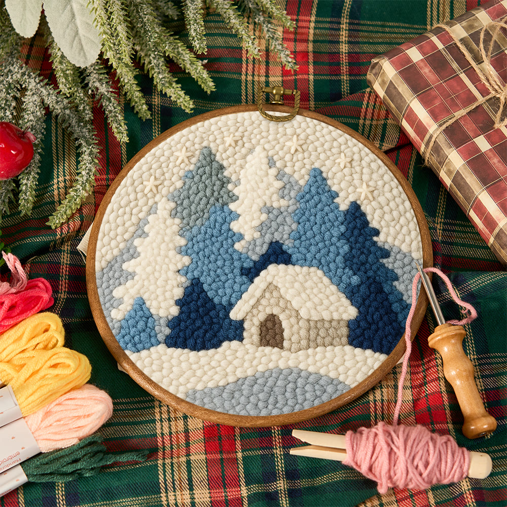 Winter Cabin Punch Needle Kit – Beginner Diy | Perfect Winter Home Hanging - image 12