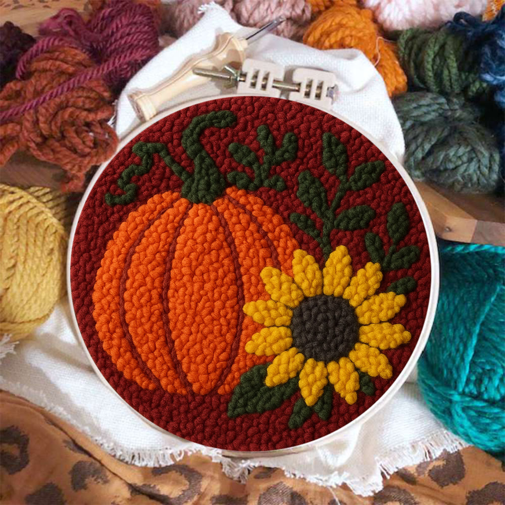 Harvest Pumpkin Punch Needle Kit – Easy Diy Project | Vibrant Fall Handmade Decoration - image 6