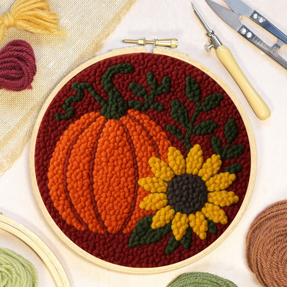 Harvest Pumpkin Punch Needle Kit – Easy Diy Project | Vibrant Fall Handmade Decoration - image 3