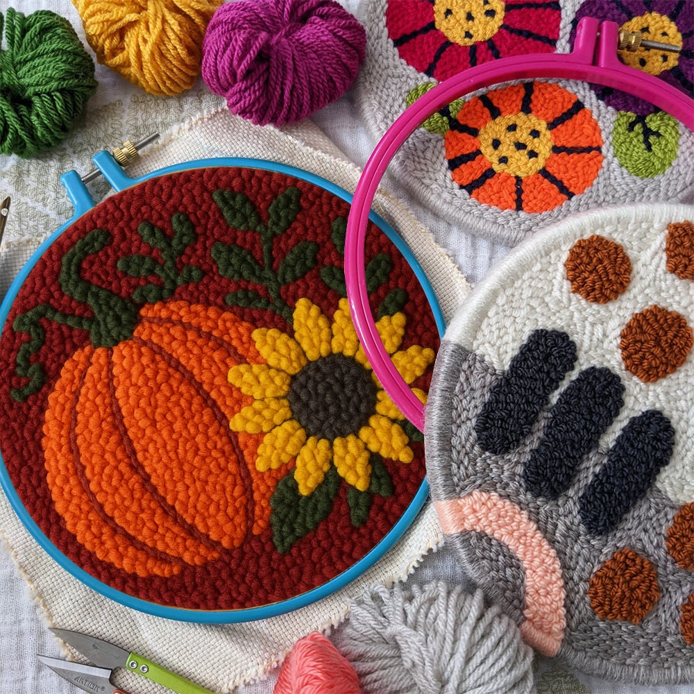 Harvest Pumpkin Punch Needle Kit – Easy Diy Project | Vibrant Fall Handmade Decoration - image 10