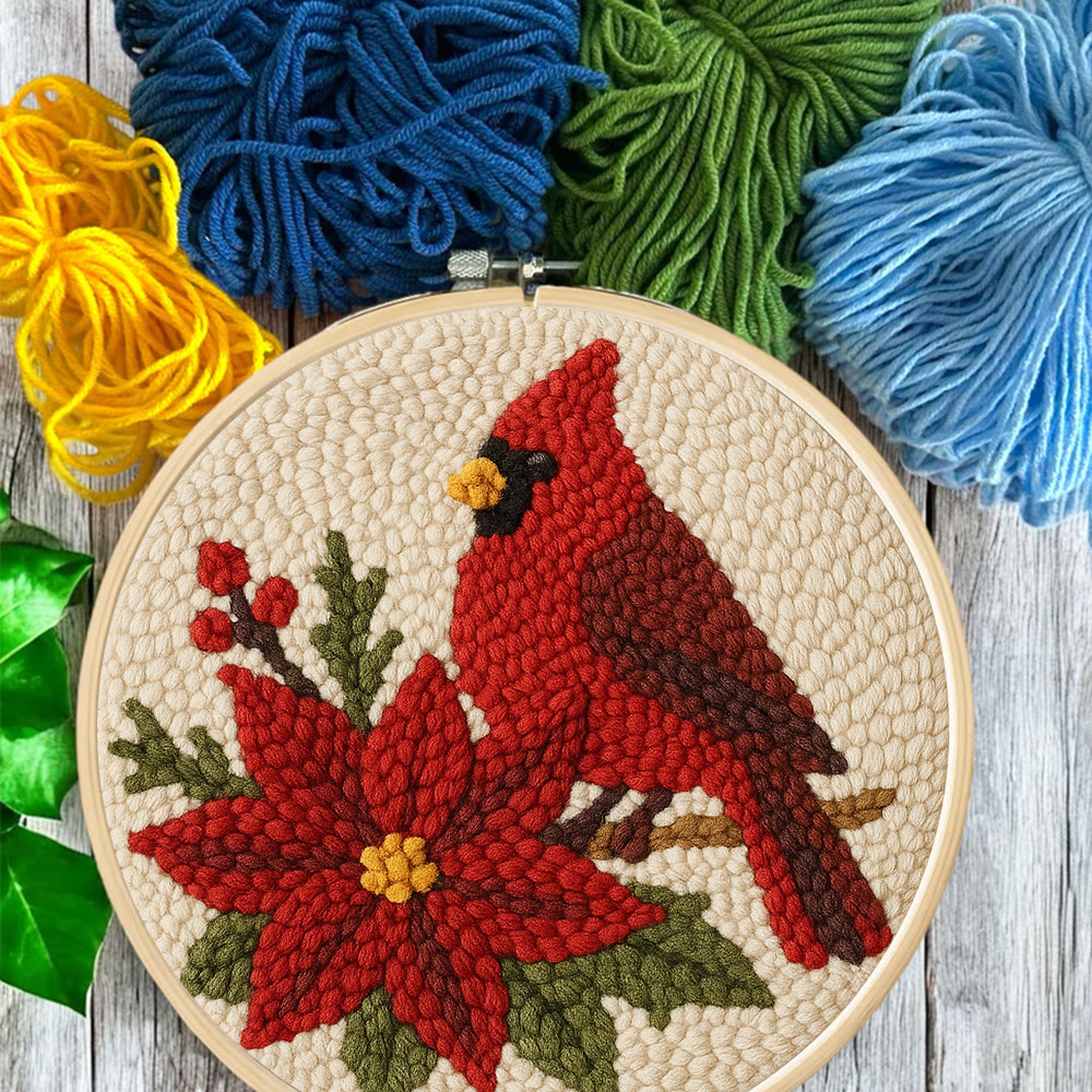 Cardinal Punch Needle Kit – Beginner-Friendly Project | Festive Winter Home Piece - image 7