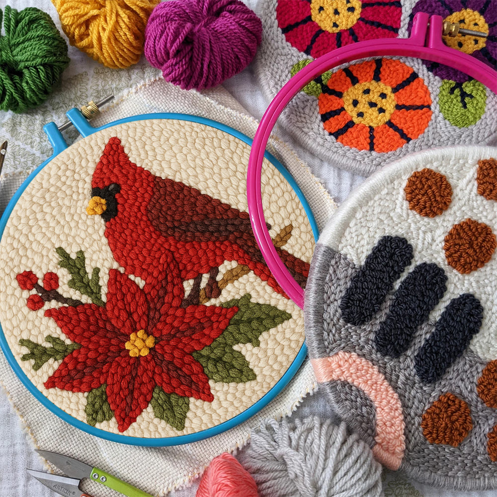 Cardinal Punch Needle Kit – Beginner-Friendly Project | Festive Winter Home Piece - image 10