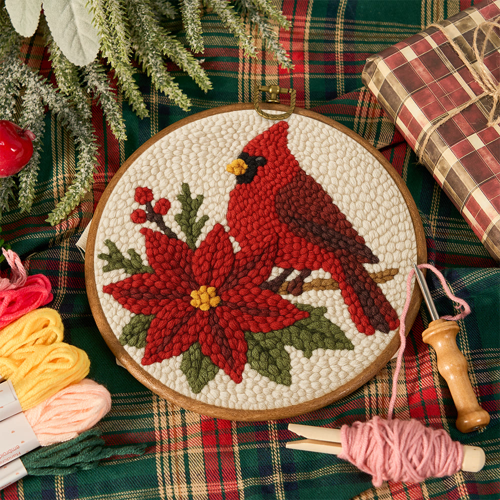 Cardinal Punch Needle Kit – Beginner-Friendly Project | Festive Winter Home Piece - image 12