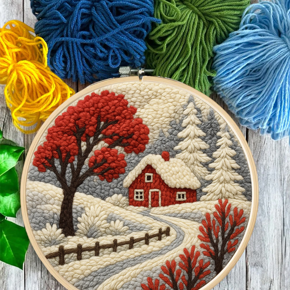 Winter Cottage Punch Needle Kit – Perfect Gift for Craft Lovers | Scenic Handmade Home Decor - image 7