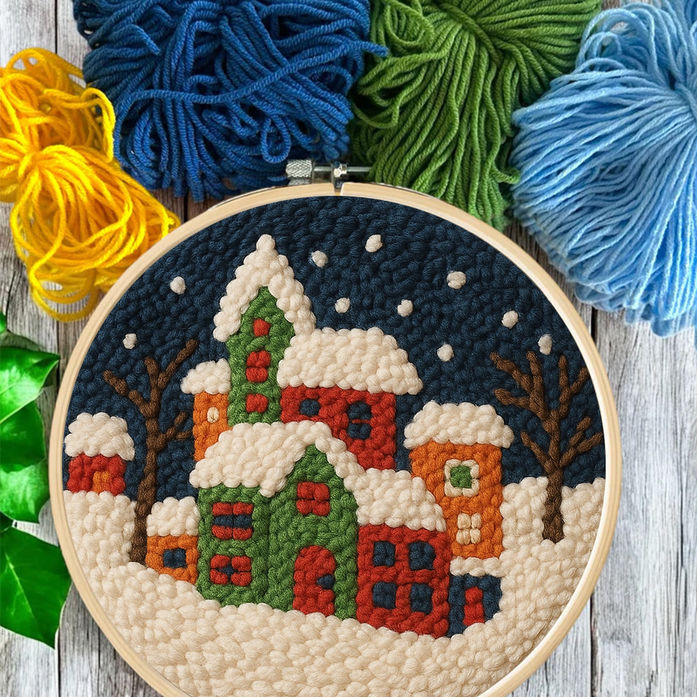 Winter Village Punch Needle Kit – Easy Beginner DIY Set | Winter Home Accent - image 9