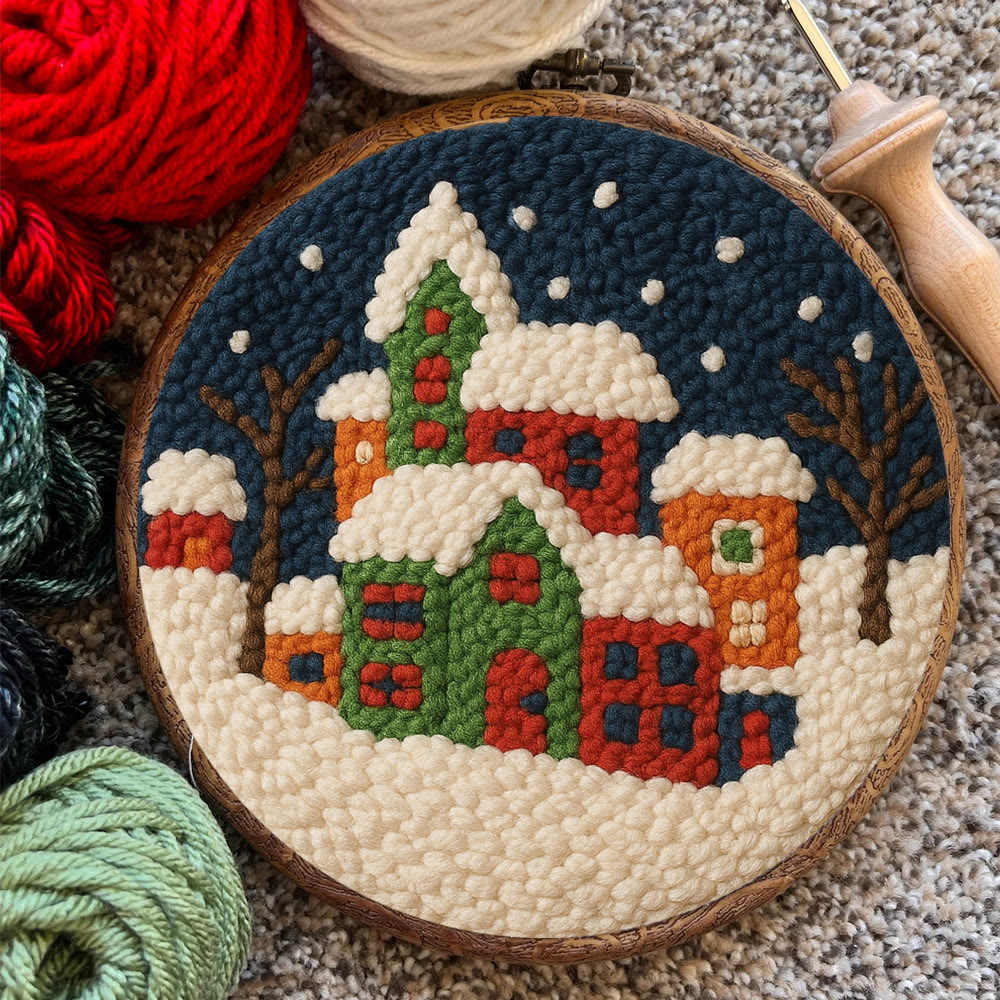 Winter Village Punch Needle Kit – Easy Beginner DIY Set | Winter Home Accent - image 8
