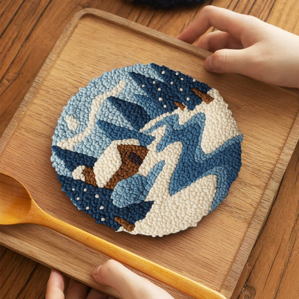 Winter Cabin Punch Needle Kit – Ideal Gift For Nature Lovers | Cozy Handmade Winter Portrait - 5 inch Coaster Kit - image 4