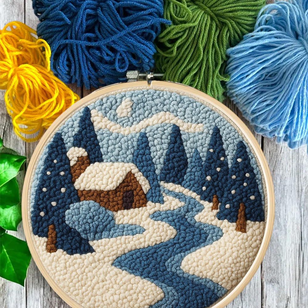 Winter Cabin Punch Needle Kit – Ideal Gift For Nature Lovers | Cozy Handmade Winter Portrait - image 7