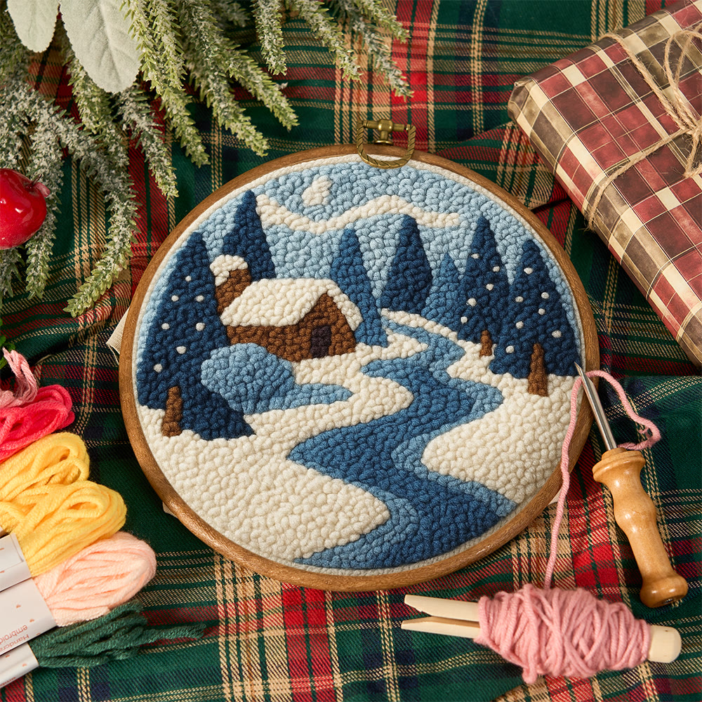 Winter Cabin Punch Needle Kit – Ideal Gift For Nature Lovers | Cozy Handmade Winter Portrait - image 12
