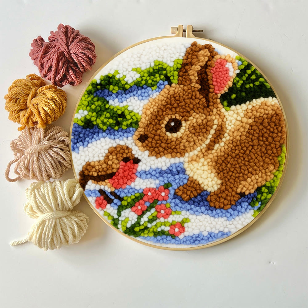 Realistic Bunny Punch Needle Kit – Beginner-friendly Project | Vibrant Handmade Nature Art - image 2