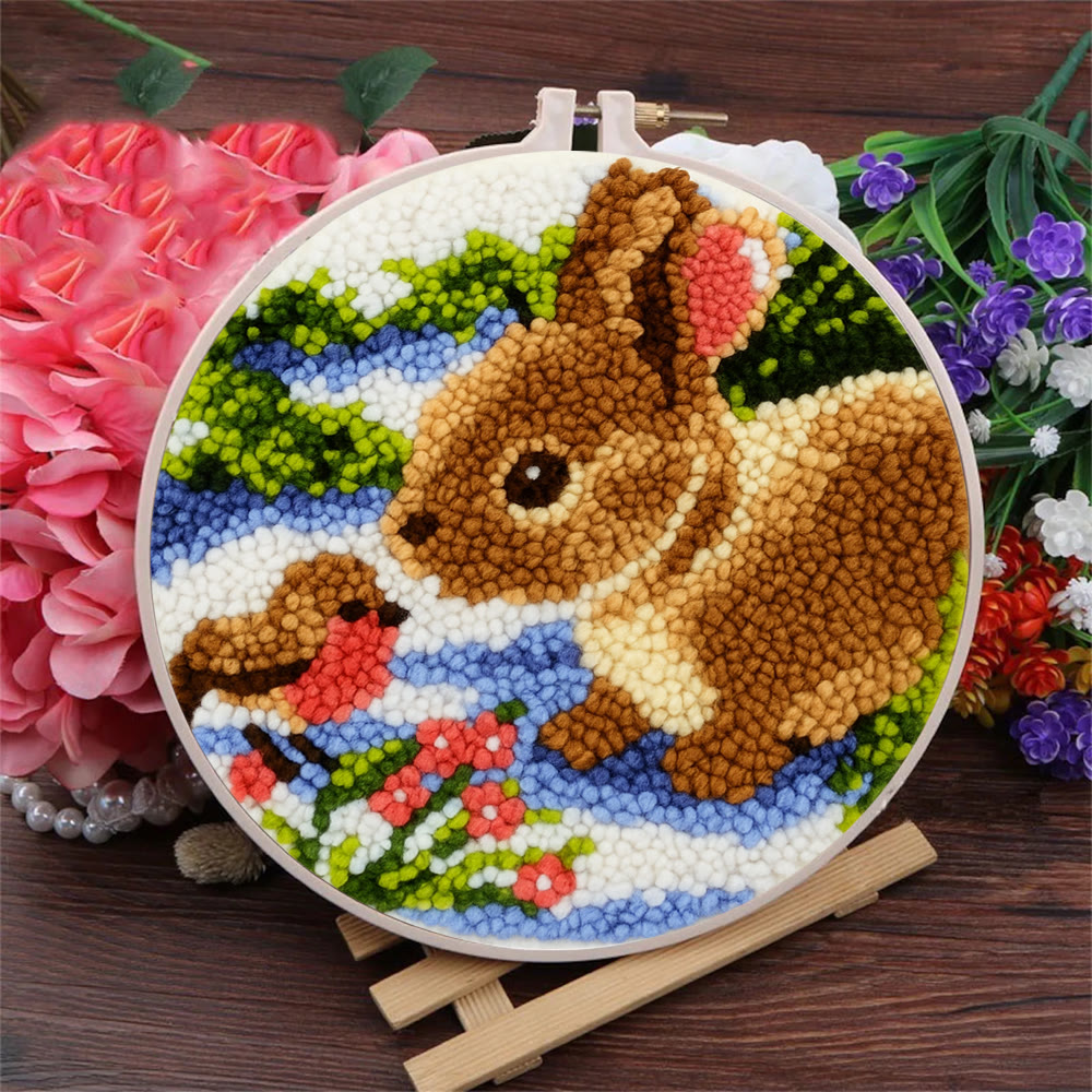 Realistic Bunny Punch Needle Kit – Beginner-friendly Project | Vibrant Handmade Nature Art - image 3