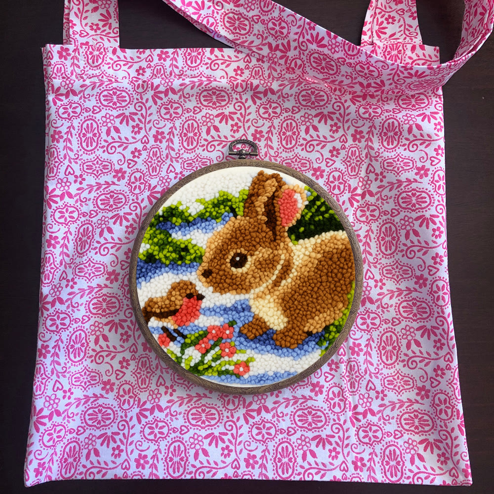 Realistic Bunny Punch Needle Kit – Beginner-friendly Project | Vibrant Handmade Nature Art - image 13
