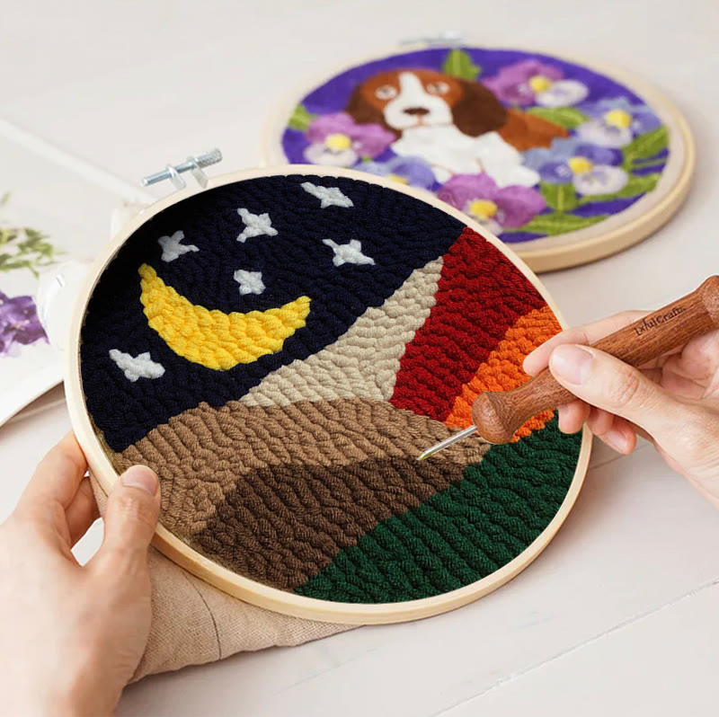 Moonlit Landscape Punch Needle Kit – Tranquil DIY Project | Serene Nature-Inspired Decor - image 6