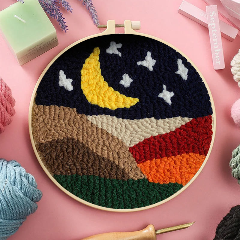 Moonlit Landscape Punch Needle Kit – Tranquil DIY Project | Serene Nature-Inspired Decor - image 10