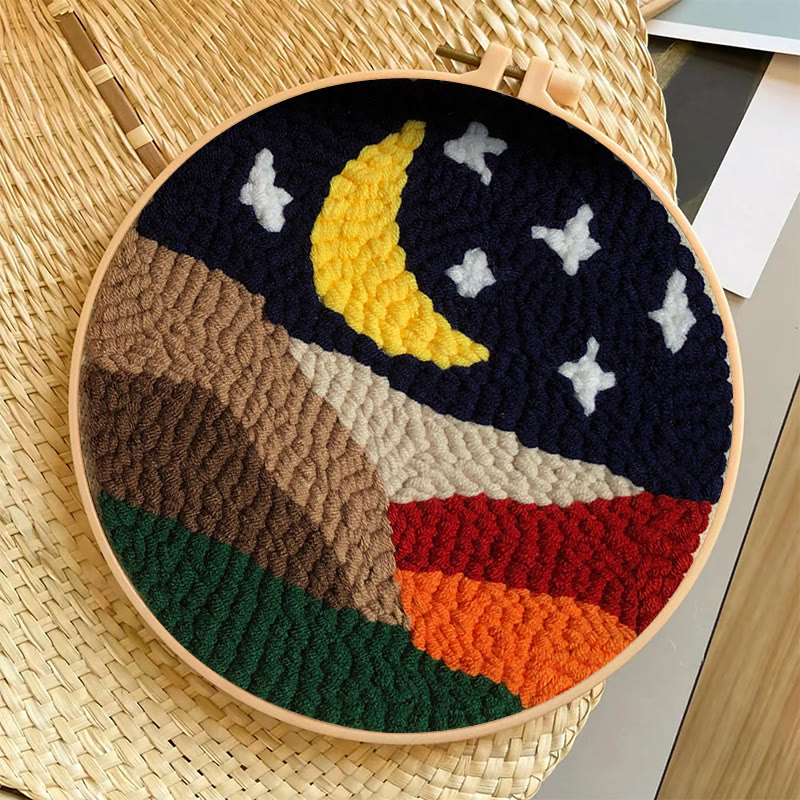 Moonlit Landscape Punch Needle Kit – Tranquil DIY Project | Serene Nature-Inspired Decor - image 11