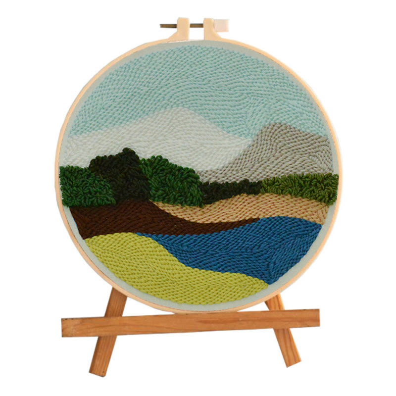 Serene Landscape Punch Needle Kit – Peaceful DIY Project | Relaxing Nature-Inspired Wall Art - image 2