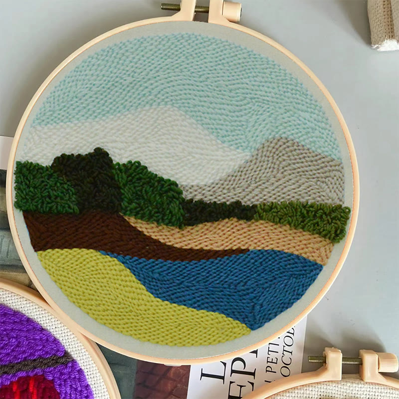 Serene Landscape Punch Needle Kit – Peaceful DIY Project | Relaxing Nature-Inspired Wall Art - image 6