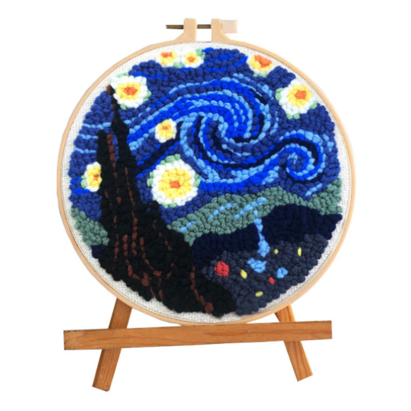 Starry Night Punch Needle Kit – Artistic DIY Design | Expressive Handmade Home Accent - image 2