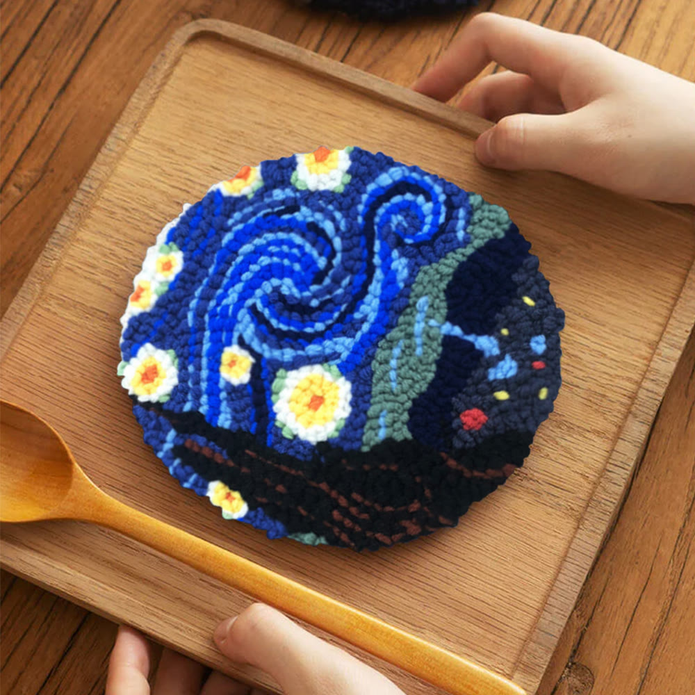 Starry Night Punch Needle Kit – Artistic DIY Design | Expressive Handmade Home Accent - image 4