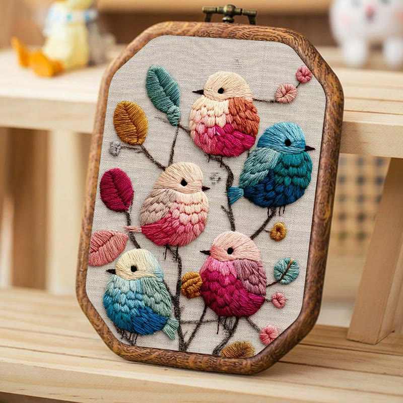 Rubbyoo Embroidery Kit - Lovely Birds | Diy Handmade Stitchwork | Perfect For Wall Hanging - image 2