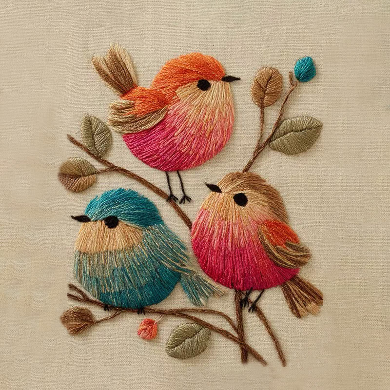 Rubbyoo Embroidery Kit - Vibrant Birds | Animal Hoop Art | Handmade Room Ornament - image 8