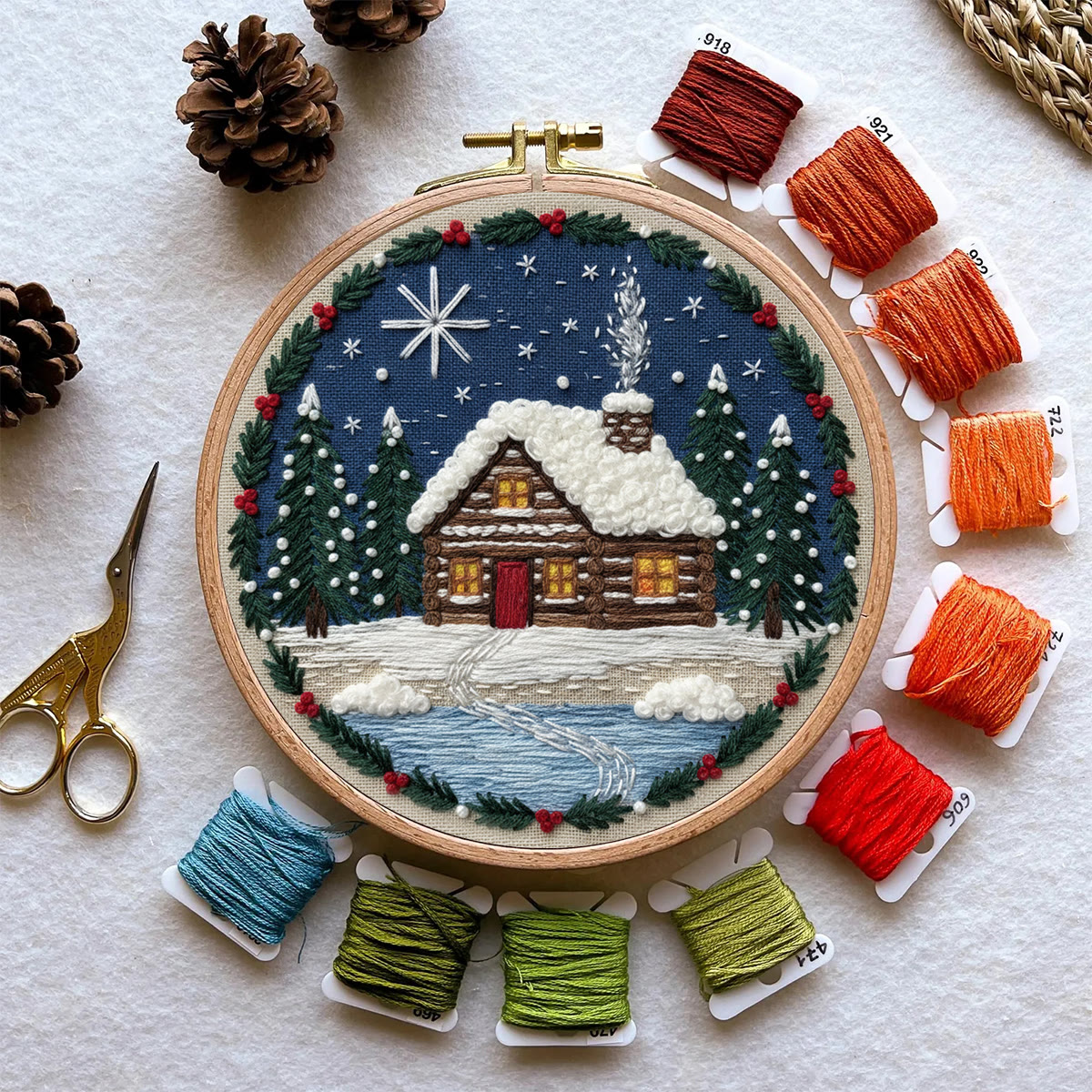 Rubbyoo Embroidery Kit - Christmas Snow Scene | Stitch Art For Beginner | Perfect Wall Hanging  - image 10