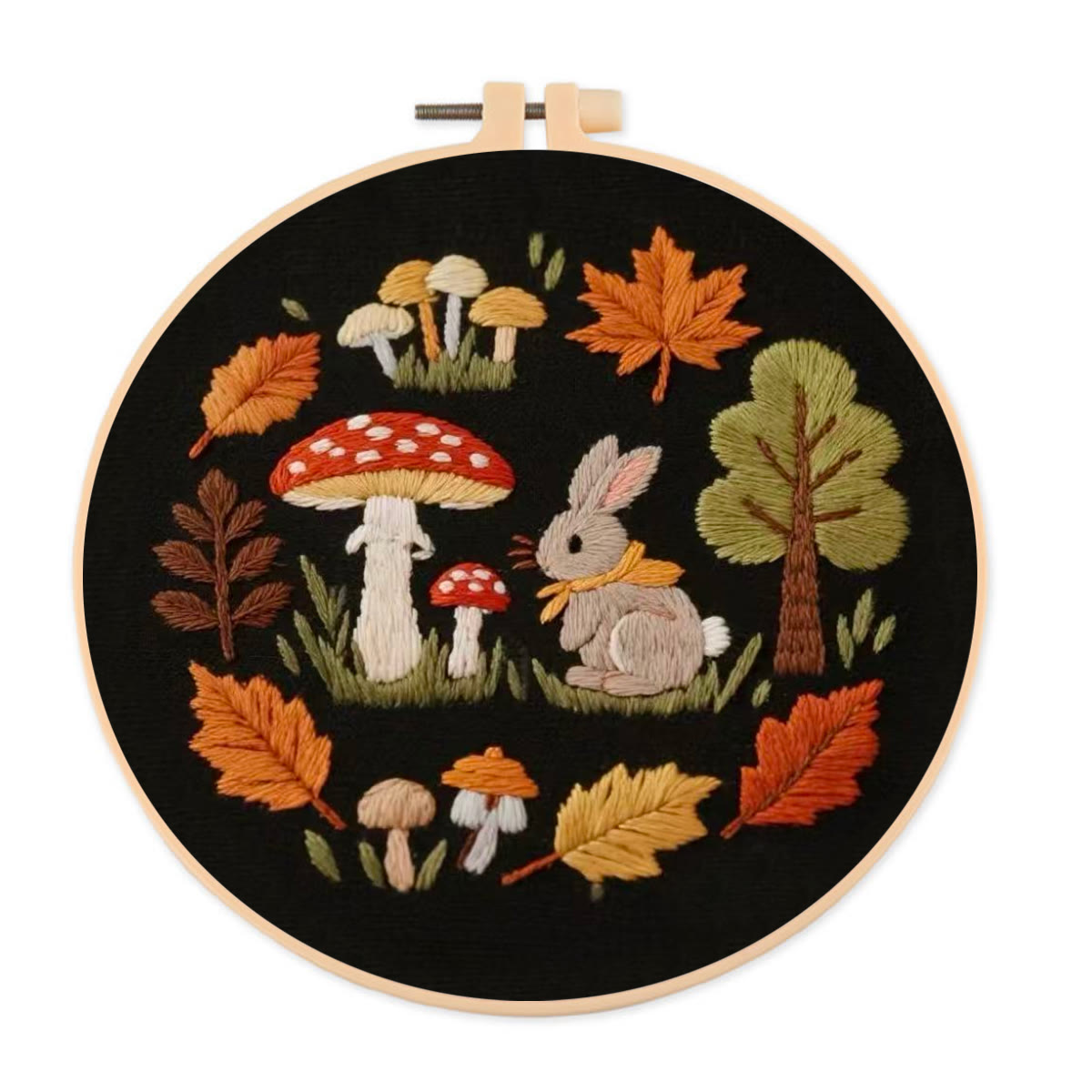 Rubbyoo Embroidery Kit - Autumn Plant | Diy Handmade Needlepoint | Nice Art For Stitch Starter - 20*20cm - image 1