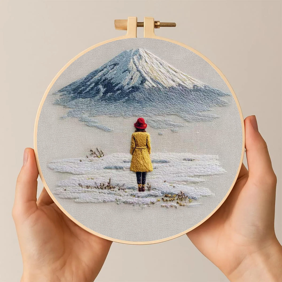 Rubbyoo Embroidery Kit - Snow Mountain | Diy Landscape Craft | Easy Stitch Hoop Art  - image 2