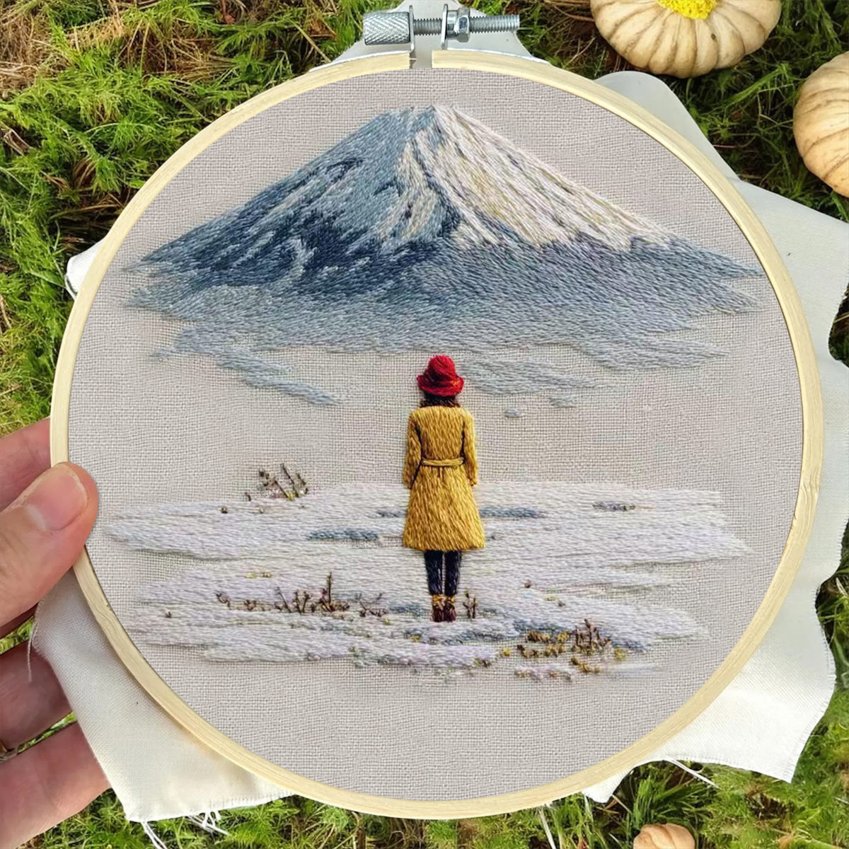 Rubbyoo Embroidery Kit - Snow Mountain | Diy Landscape Craft | Easy Stitch Hoop Art  - image 7