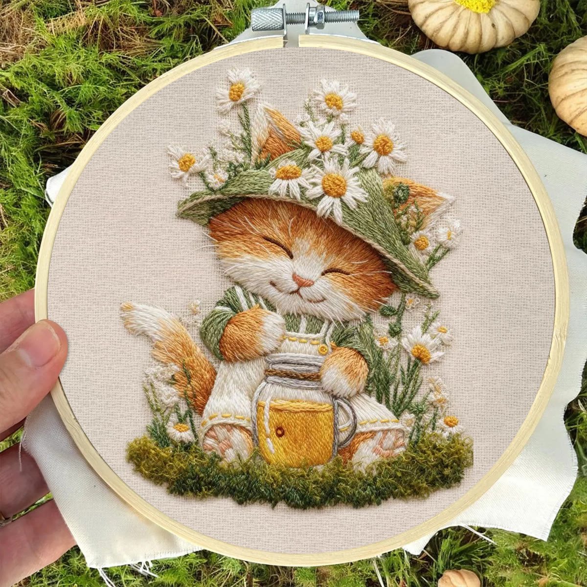 Rubbyoo Embroidery Kit - Floral Kitten | Lovely Animal Art | Gift For Home Decoration  - image 8