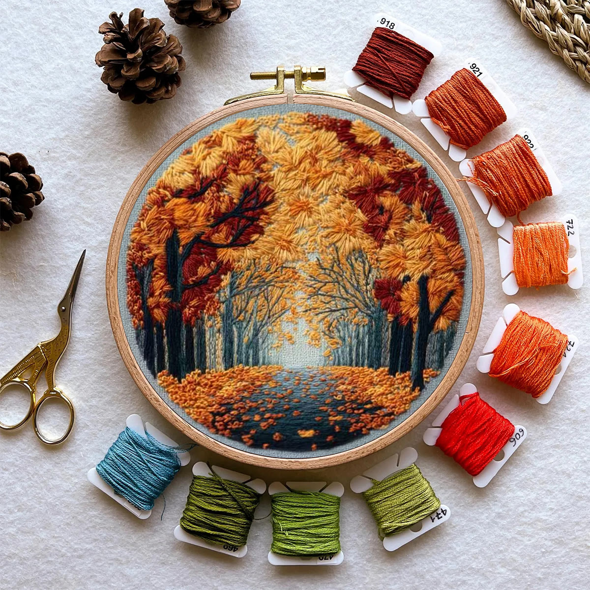Rubbyoo Embroidery Kit - Autumn Scenery | Diy Landscape Craft | Personalized Wall Decoration  - image 10