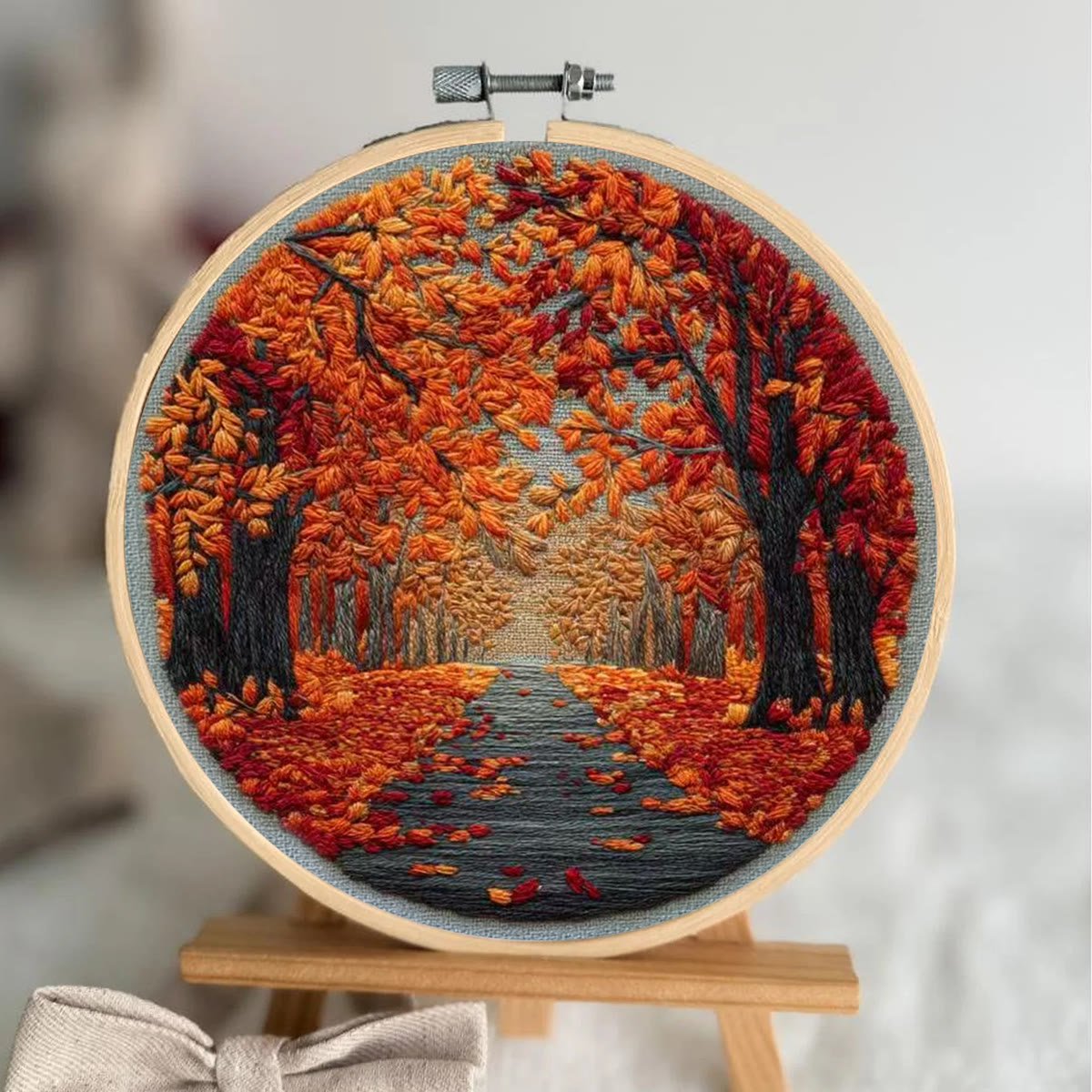 Rubbyoo Embroidery Kit - Autumn View | Nature Needle Art | Handmade Desk Decor - image 2