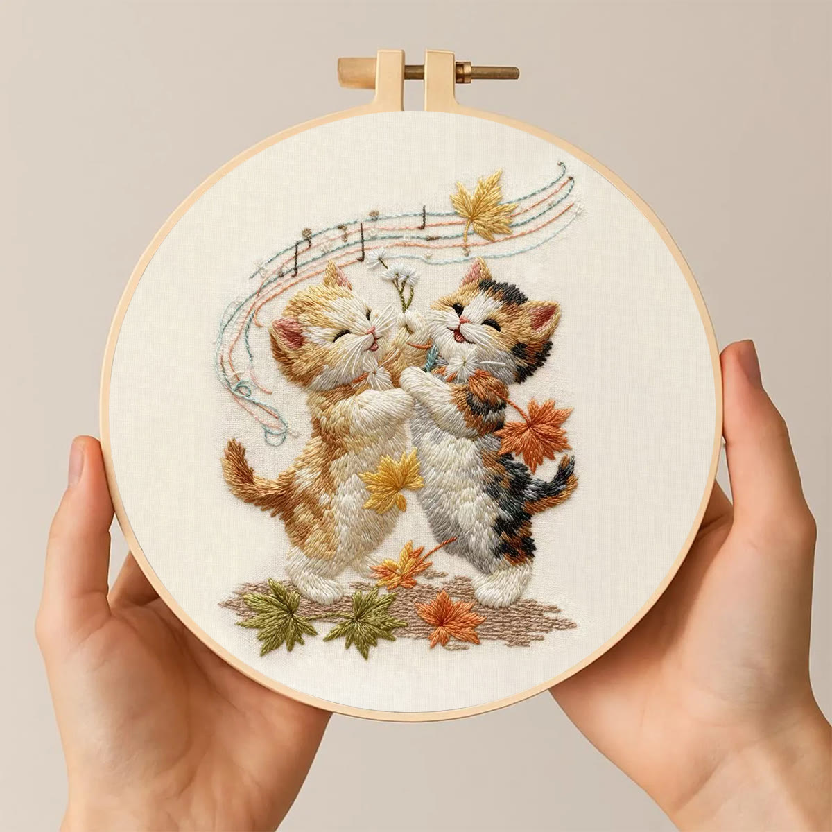 Rubbyoo Embroidery Kit - Adorable Cats | Handmade Animal Craft | Diy Hoop Art - image 2