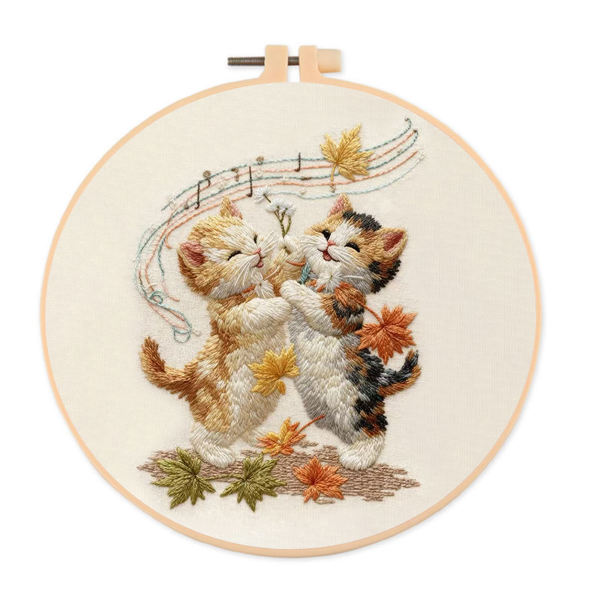 Rubbyoo Embroidery Kit - Adorable Cats | Handmade Animal Craft | Diy Hoop Art - 20*20cm - image 1