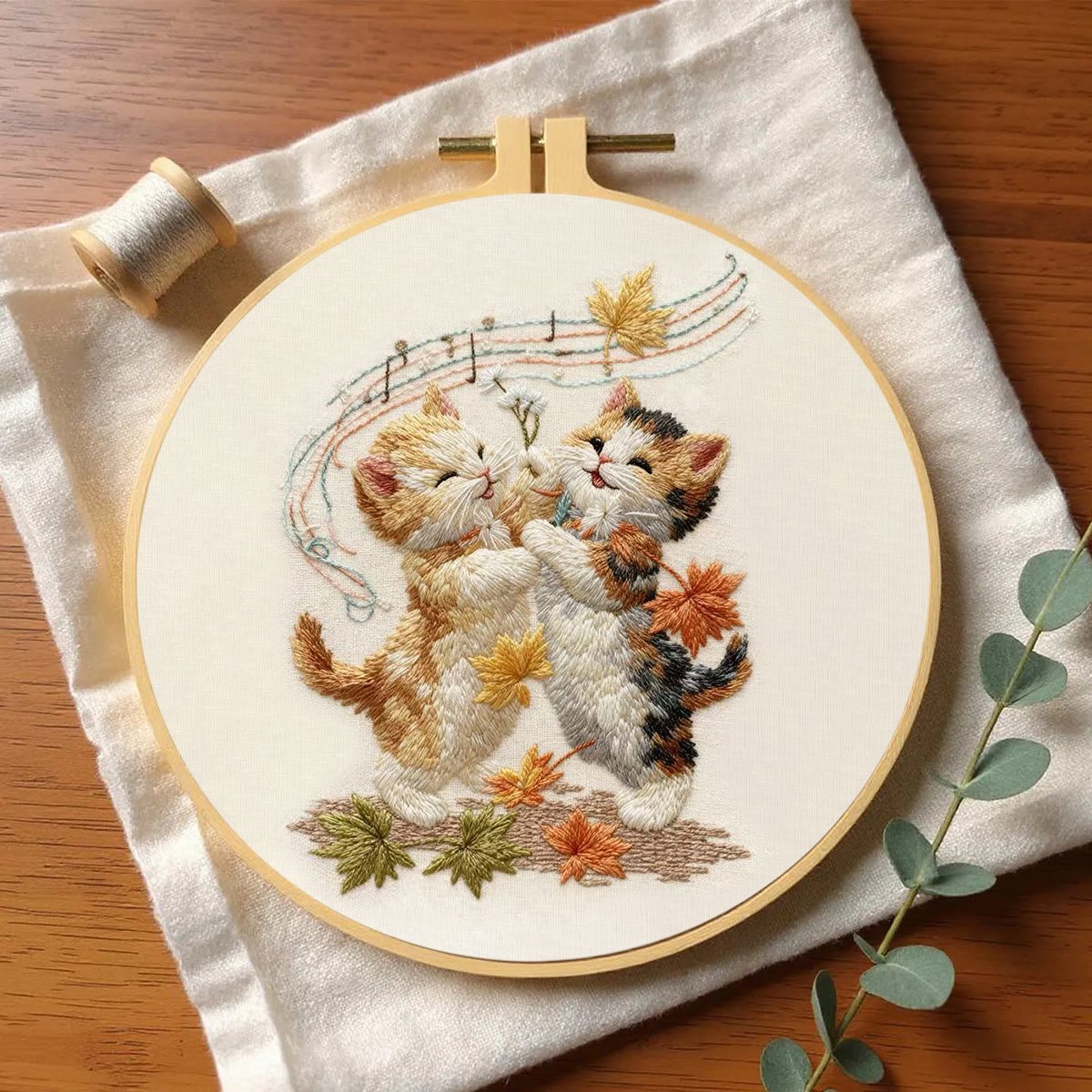 Rubbyoo Embroidery Kit - Adorable Cats | Handmade Animal Craft | Diy Hoop Art - image 6