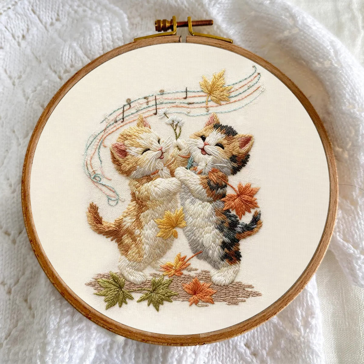 Rubbyoo Embroidery Kit - Adorable Cats | Handmade Animal Craft | Diy Hoop Art - image 5