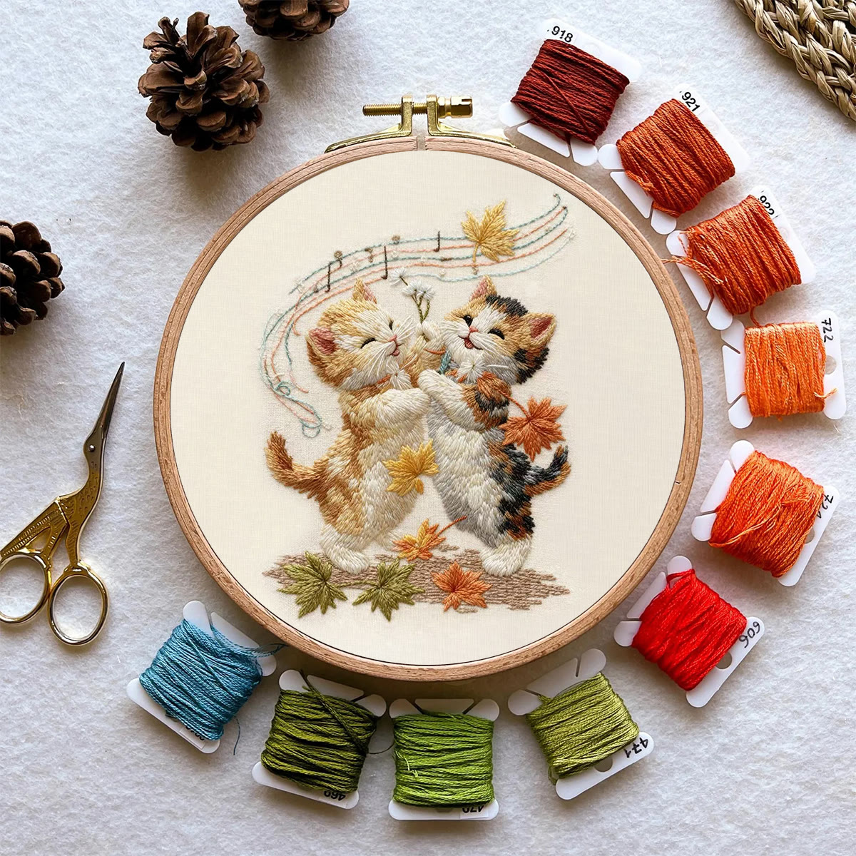 Rubbyoo Embroidery Kit - Adorable Cats | Handmade Animal Craft | Diy Hoop Art - image 3