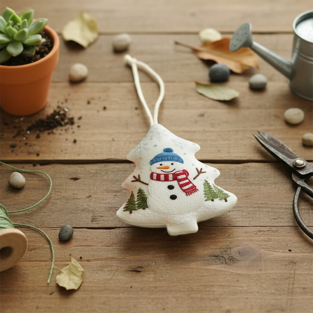 Rubbyoo Tree-shaped Embroidery Kit- Snowman | Cozy Winter Craft | Perfect Holiday Home Decoration - image 3