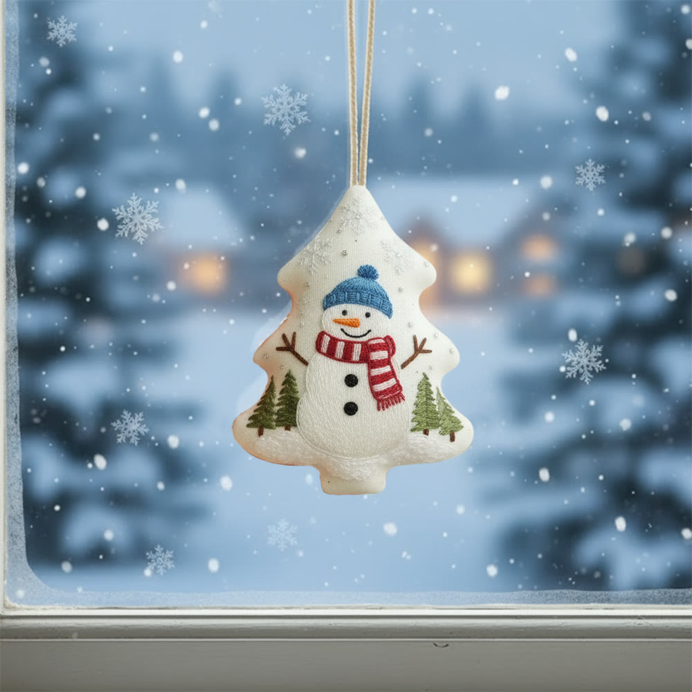 Rubbyoo Tree-shaped Embroidery Kit- Snowman | Cozy Winter Craft | Perfect Holiday Home Decoration - image 2